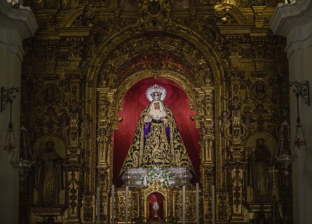 Altarpiece inside Chapel of the Sailors in Seville, Spain