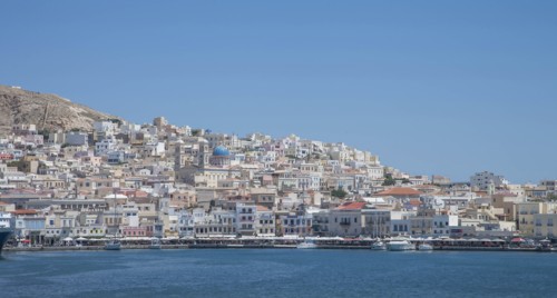 City skyline in Mykonos, Greece