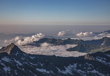 Mountains in cloud in Italian Alps, Italy