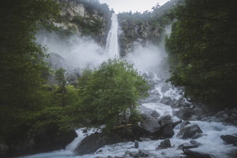 Waterfall in Ticino, Switzerland