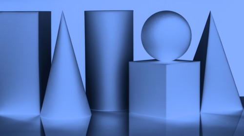 Blue geometric shapes