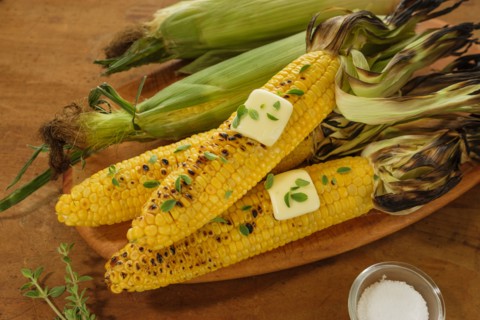 Corn cobs with melting butter