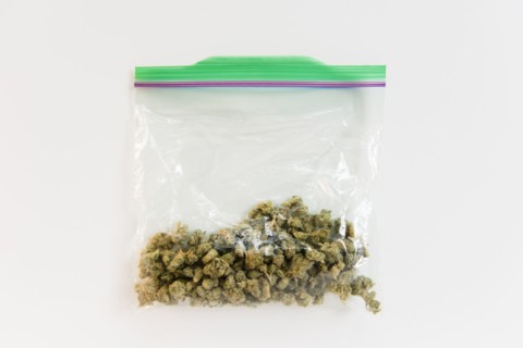 Plastic bag of marijuana