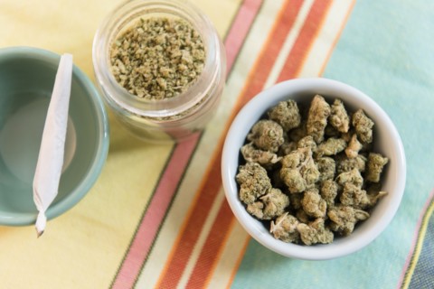 Marijuana in bowl and joint