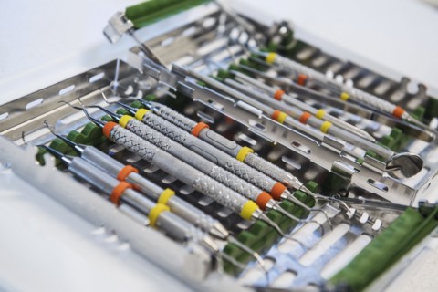 Tray of dentist's tools
