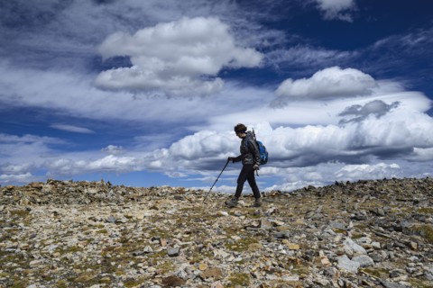 Woman hiking on Square Top Mountain in Colorado
