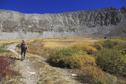 Man hiking on Mayflower Gulch in Colorado