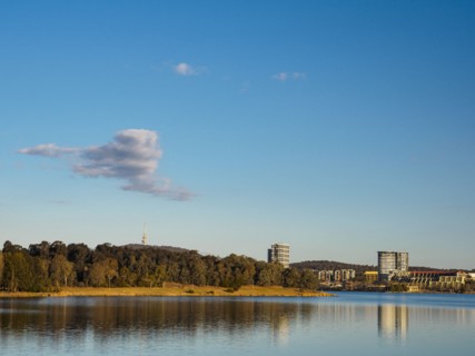 Forest by lake in Ginninderra, Canberra, Australia
