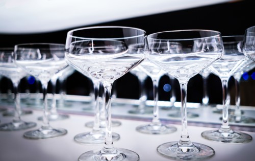 Empty champagne glasses