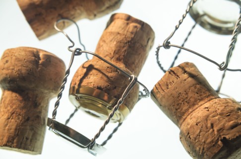 Champagne corks with muselets