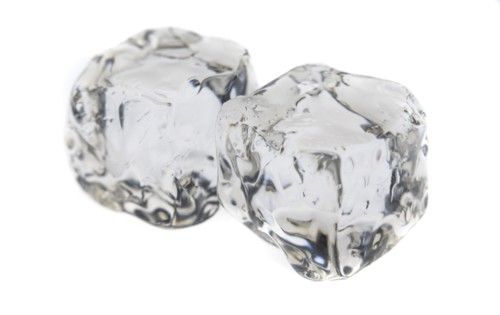 Ice cubes on white background
