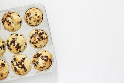Fruit muffins in muffin tin