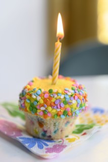 Cupcake with birthday candle