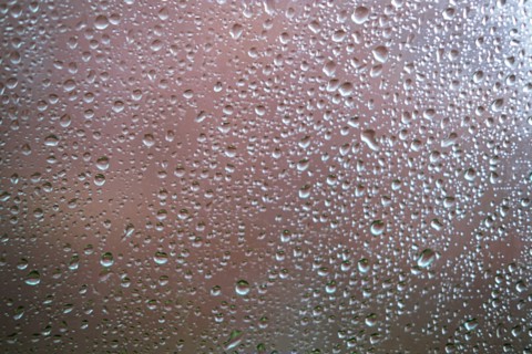 Water droplets on window