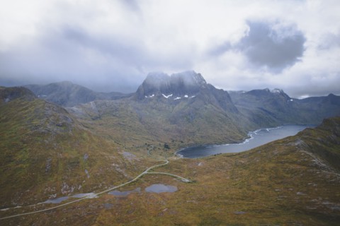 Clouds above mountains in Senja, Norway