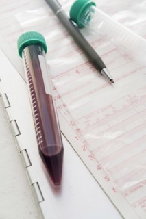 Blood sample with medical documents