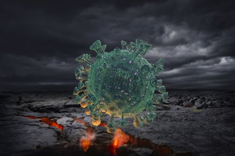 Digitally generated image of Coronavirus