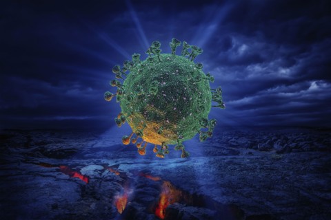 Digitally generated image of Coronavirus