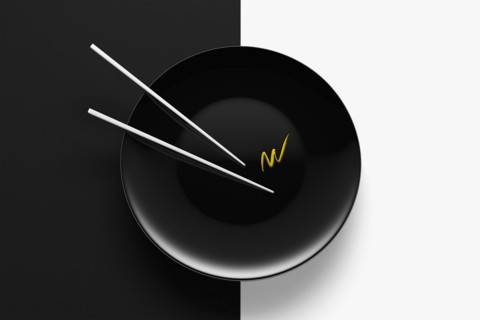Empty plate with chopsticks