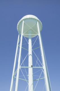 Water tower against sky