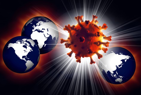 Model of Coronavirus spreading pandemic over globe