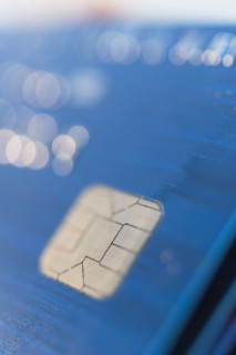 Close up of credit card chip