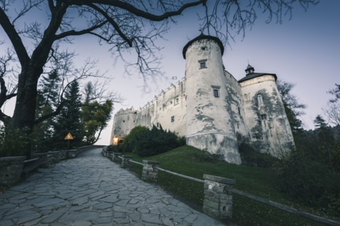 Poland,  Lesser Poland, Niedzica, White castle on hill
