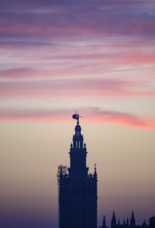 Spain, Seville, Giralda and Catherdral of Seville, Top of Giralda tower