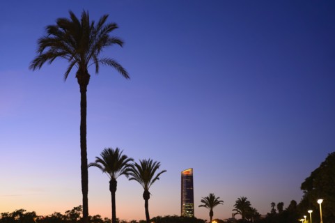 Spain, Andalusia, Seville, View along Paseo Alcalde Marques De Contadero