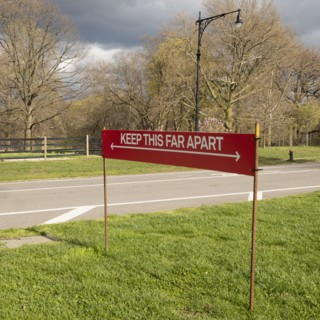 USA, Utah, Salt Lake City, USA, Social distancing sign