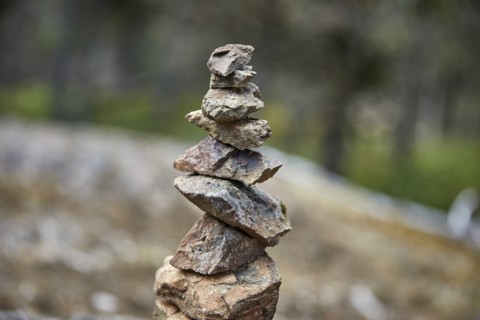 USA, Washington, San Juan County, Orcas Island, Stack of rocks