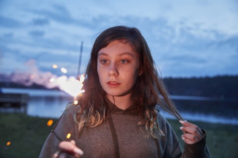 Girl with sparkler