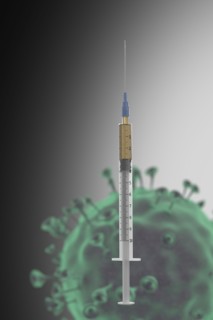 Syringe with coronavirus vaccine