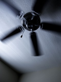 Low angle view of ceiling fan