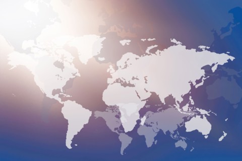 Digitally generated image of world map