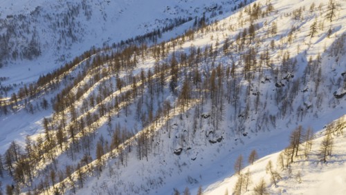 Switzerland, Canton Wallis, Simplon pass, Mountains on sunny day in winter