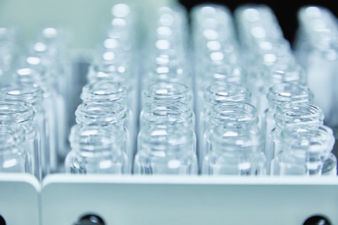 Bottles or test tubes in container