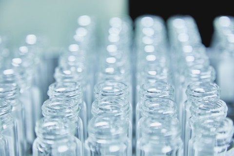 Bottles or test tubes in container