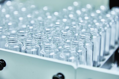 Bottles or test tubes in container