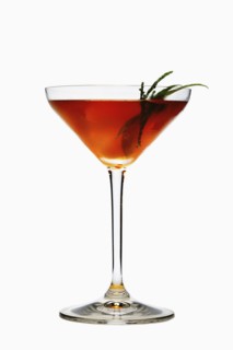 Elegant cocktail on white