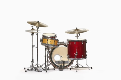 Drum set against white