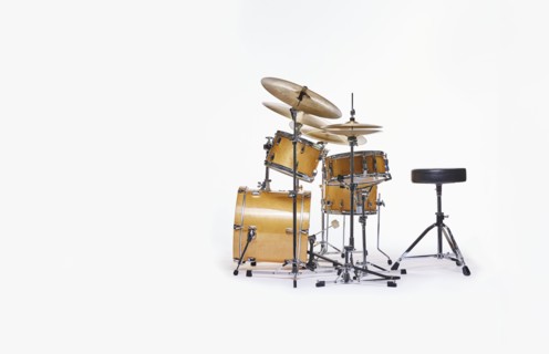 Drum set against white