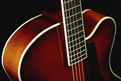 Close up of classical guitar
