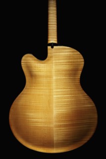 Rear view of classical guitar