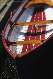 Wooden red boat