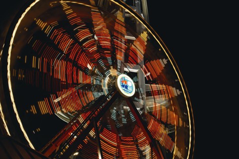 Ferris wheel in motion