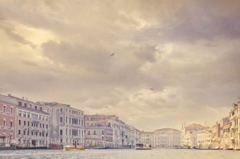 Italy, Venice, Storm clouds above Grand Canal