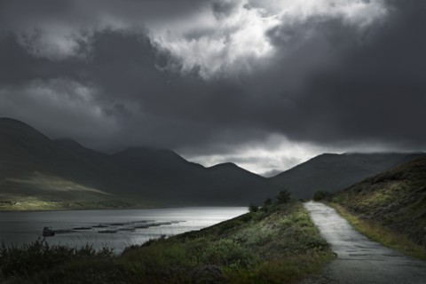 United Kingdom, Scotland, Storm clouds in Scottish Highlands