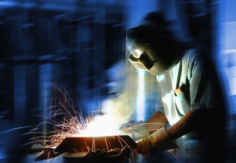 Welder at work