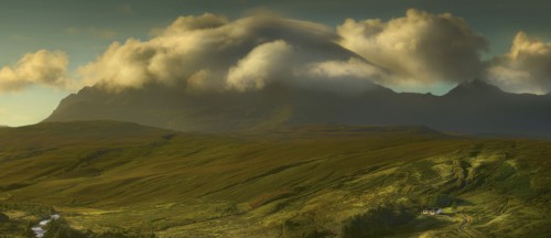 Green hills of Scottish Highlands